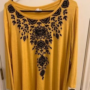 Westport yellow and black t-shirt size 3X